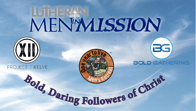 Horizontal LMM banner with Project 12, Bold Gathering, and One Year To Live logos and the test Bold, Daring Followers of Christ.